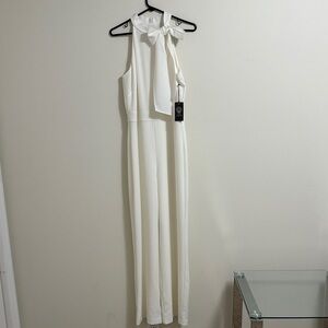 Vince Camuto Ivory Sleeveless Jumpsuit